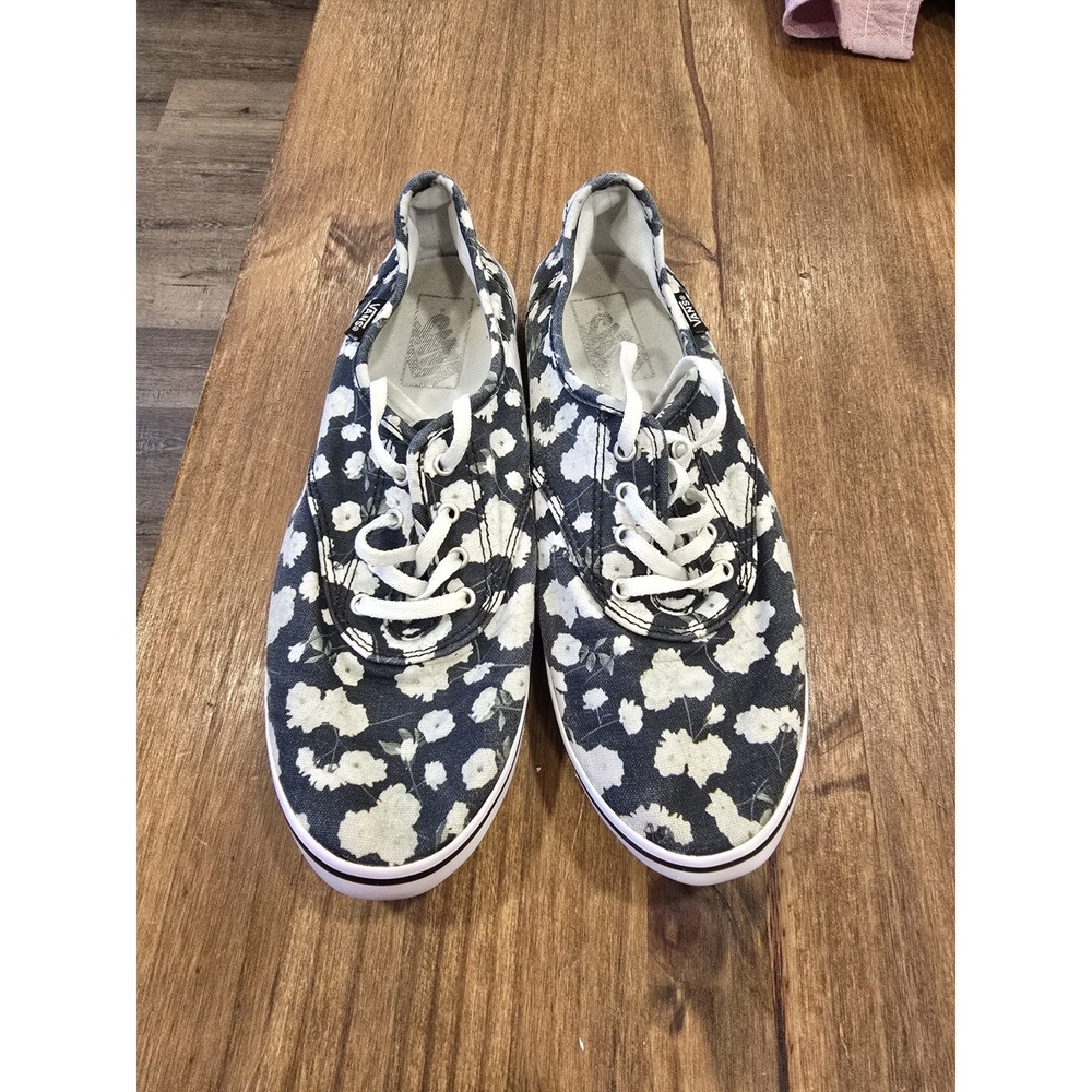 Vans Camden Floral Print Sneakers Womens Size 8 Black Lace Up Casual Shoes - Picture 1 of 7